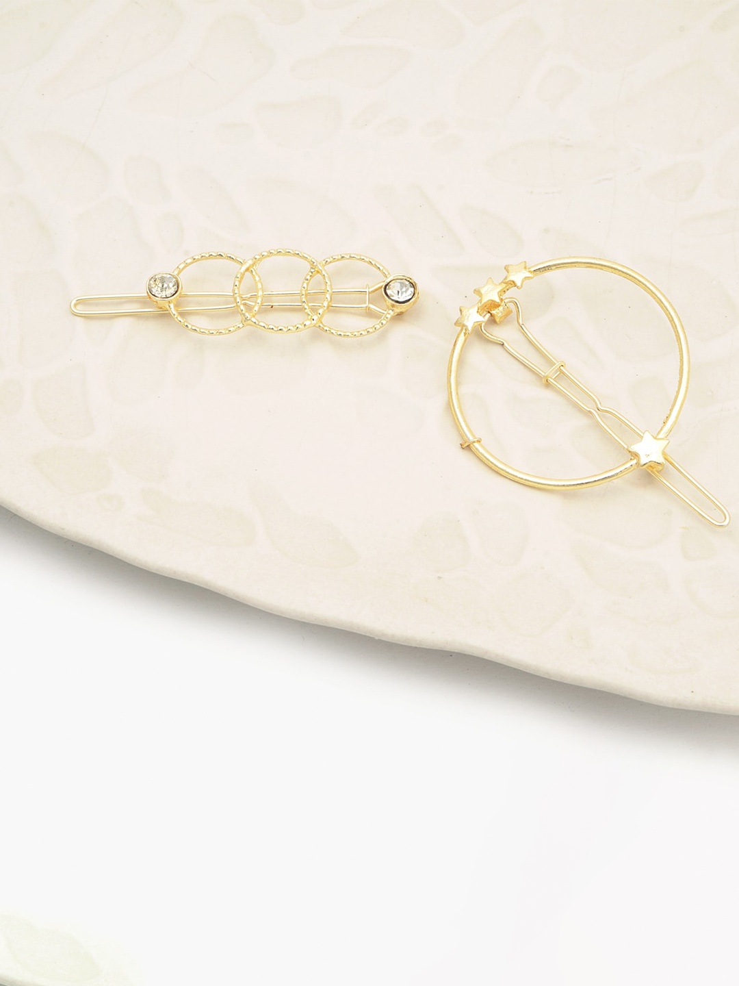 

BELLEZIYA Women Set of 2 Alligator Hair Clip, Gold