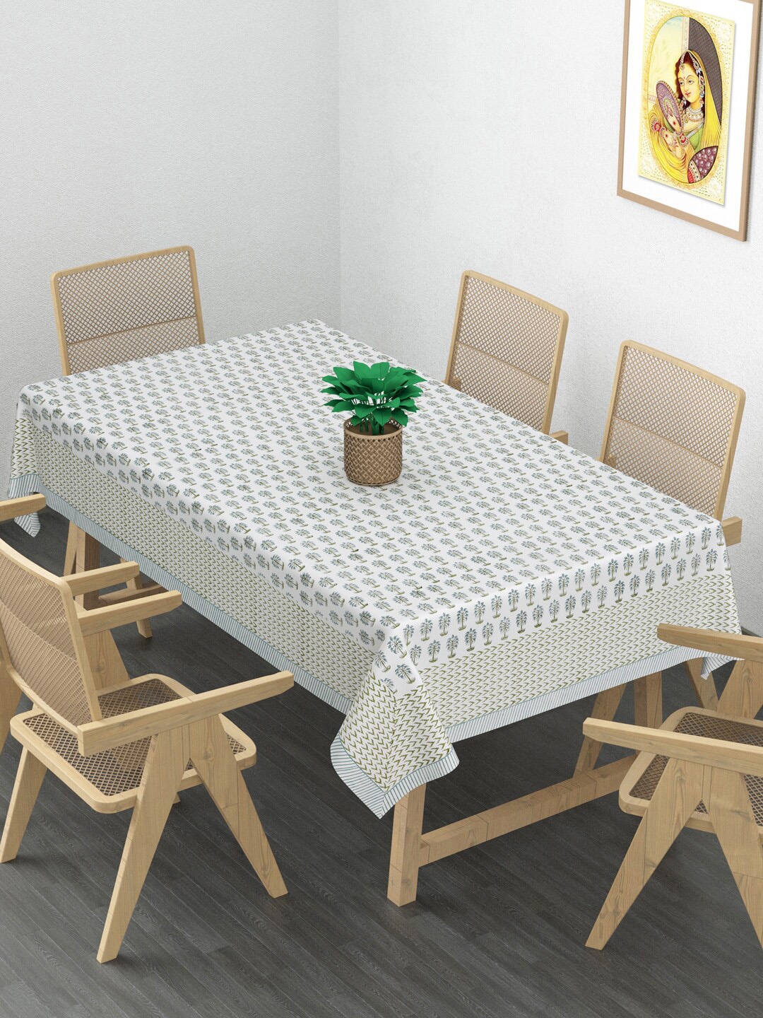 

Gulaab Jaipur 6 Seater Printed Cotton Table Cover, Blue