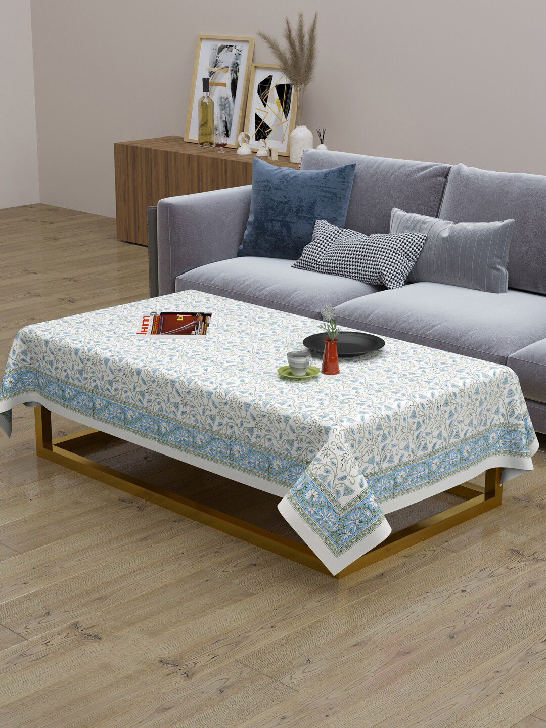 

Gulaab Jaipur Printed Cotton Table Cover, Blue