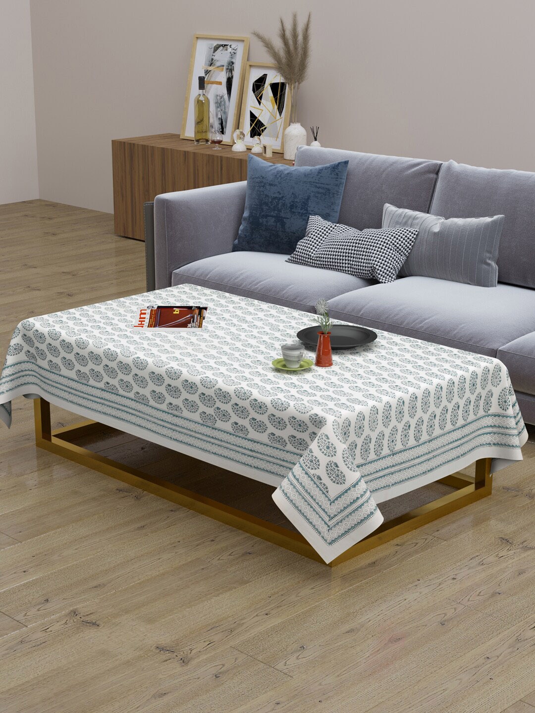 

Gulaab Jaipur Printed Cotton Table Cover, Blue