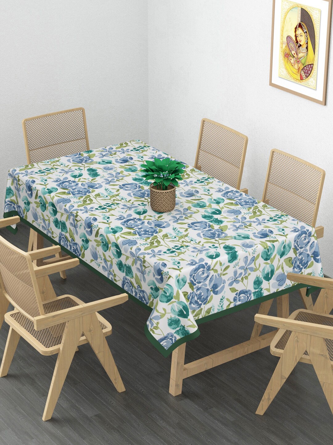 

Gulaab Jaipur Printed Cotton 6-Seater Table Cover, Blue