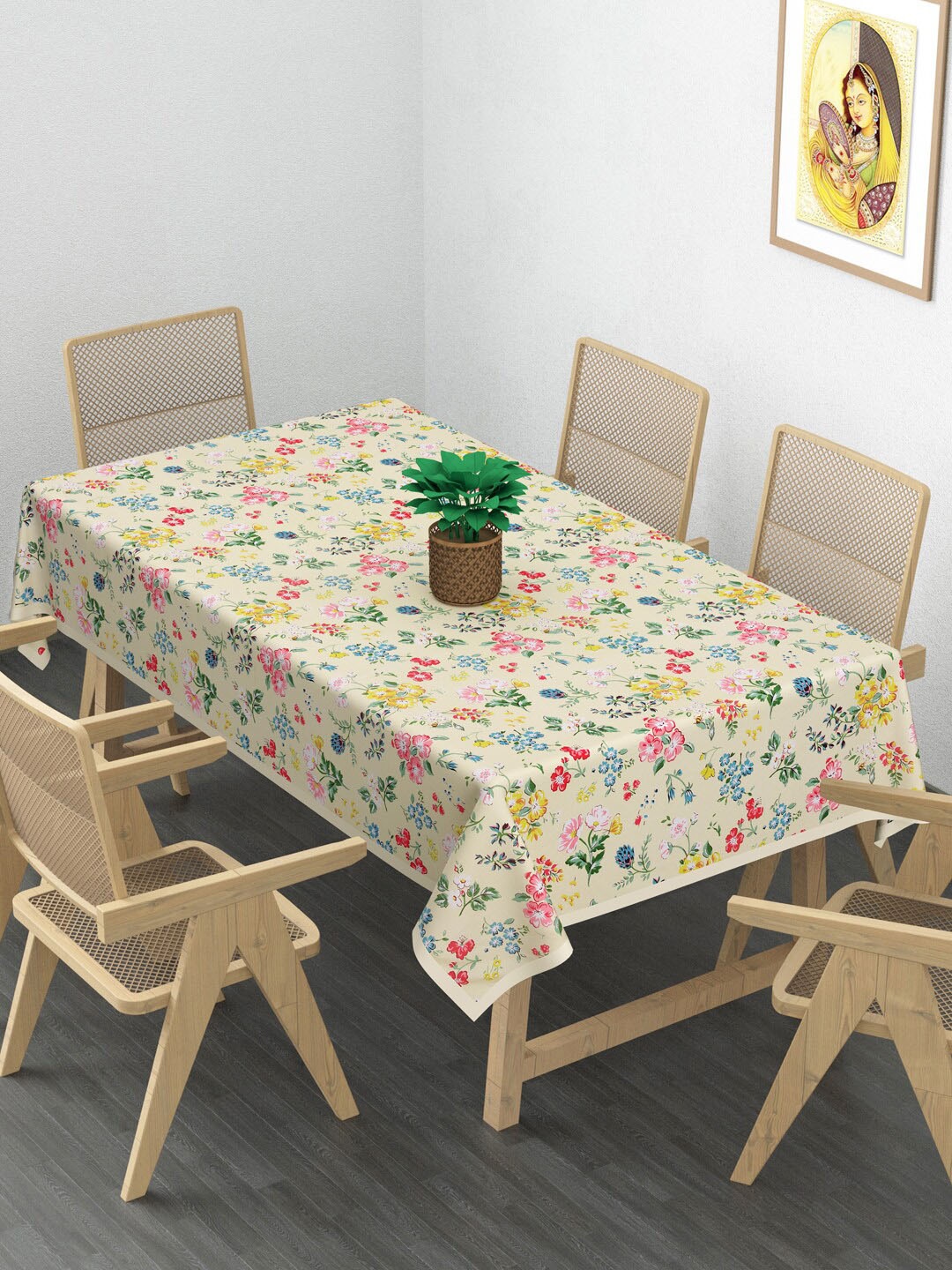 

Gulaab Jaipur Printed Cotton 6-Seater Table Cover, Yellow