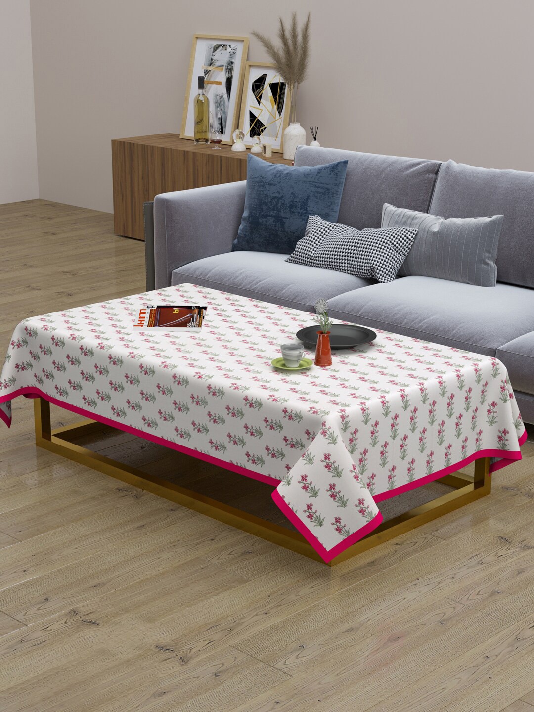 

Gulaab Jaipur Printed Cotton 6-Seater Table Cover, Red