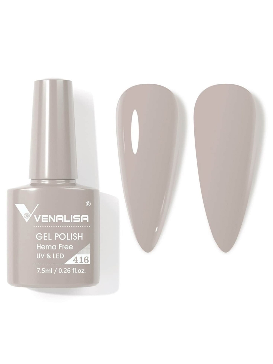 

VENALISA HEMA FREE UV LED Soak Off Nail Gel Polish 7.5 ml- Shade 416, Grey