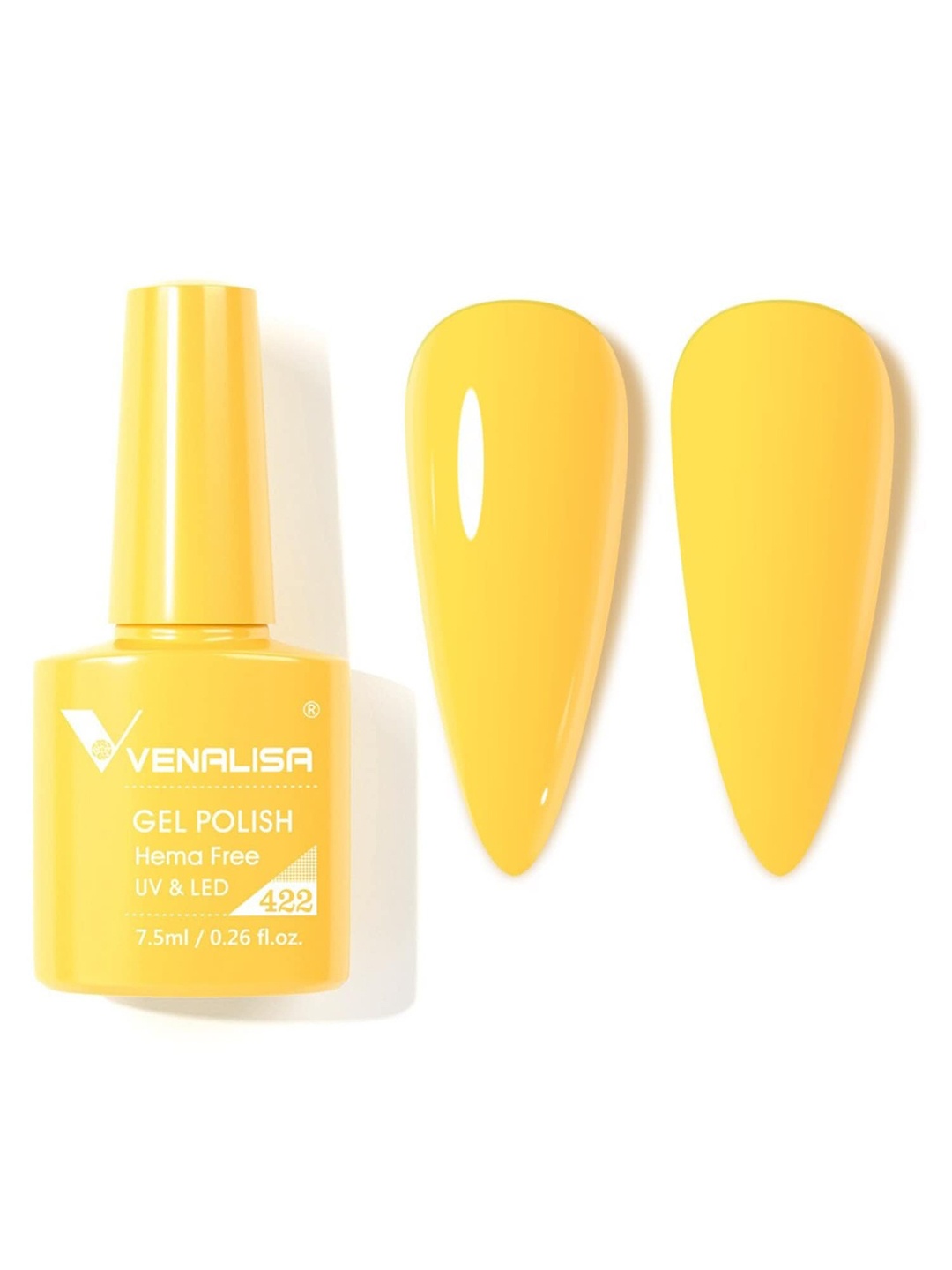 

VENALISA Hema Free Soak Off UV LED Nail Gel Polish 7.5ml - 422, Yellow