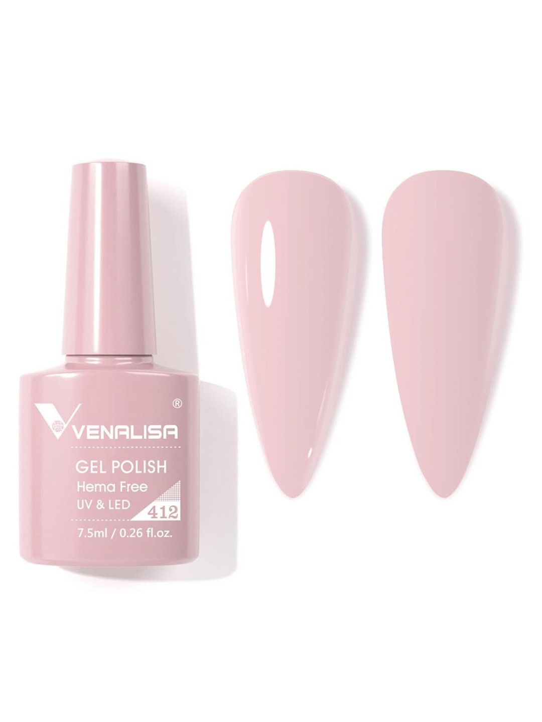 

VENALISA Hema Free Soak Off UV LED Nail Gel Polish 7.5ml - 412, Pink
