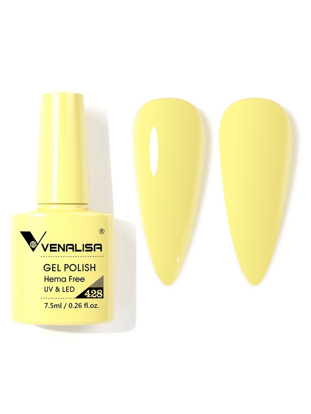 

VENALISA Hema Free Soak Off UV LED Nail Gel Polish 7.5ml - 428, Yellow