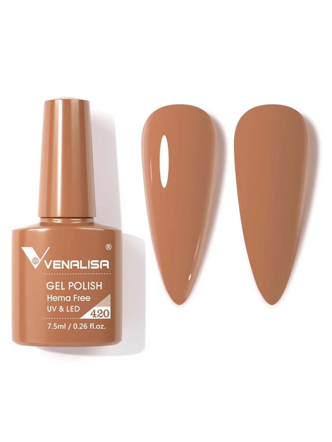 

VENALISA HEMA FREE UV LED Soak Off Nail Gel Polish 7.5 ml- Shade 420, Brown