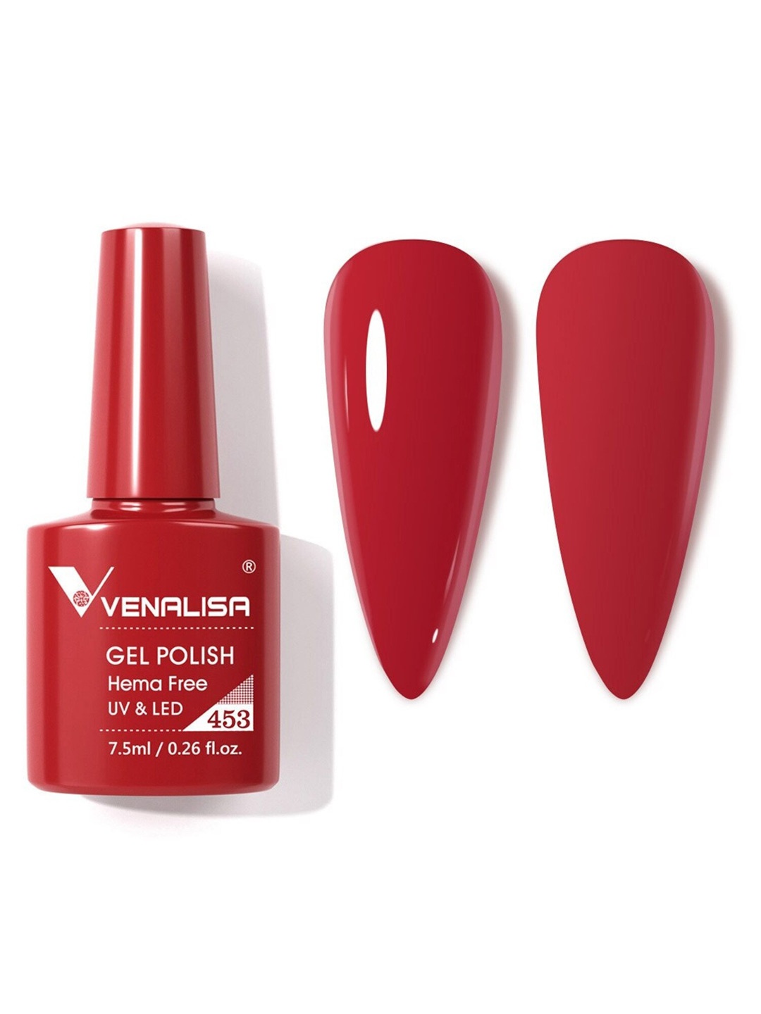 

VENALISA Hema Free Soak Off UV LED Nail Gel Polish 7.5ml - 453, Red