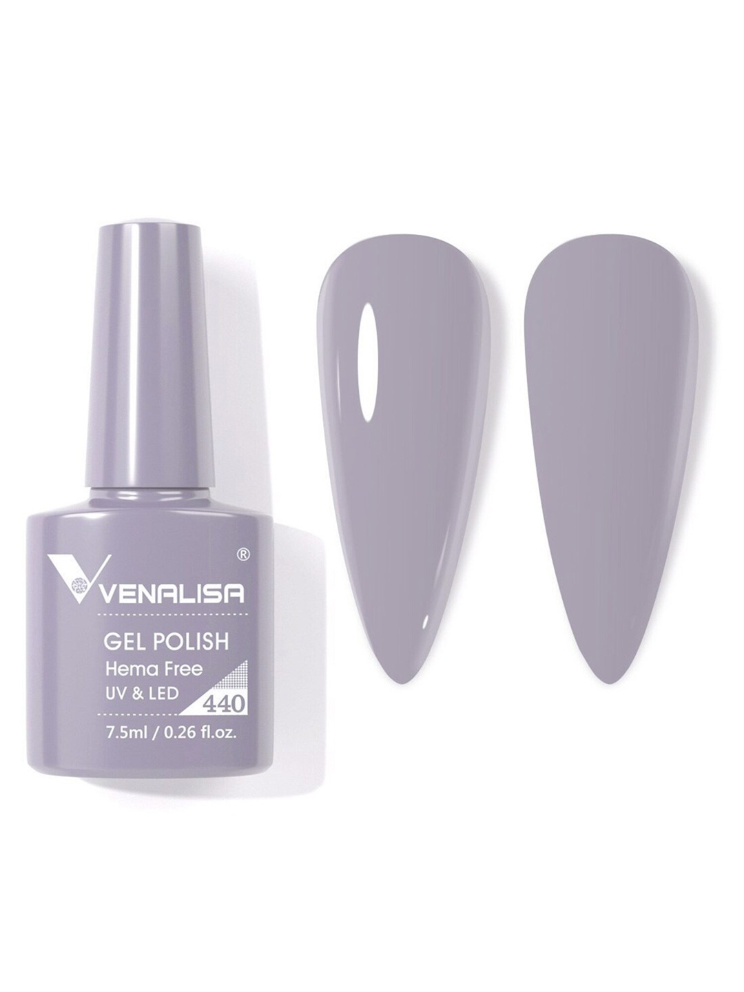 

VENALISA Hema Free Soak Off UV LED Nail Gel Polish 7.5ml - 440, Grey