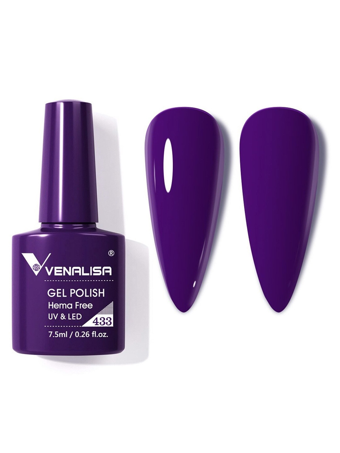 

VENALISA Hema Free Soak Off UV LED Nail Gel Polish 7.5ml - 433, Violet