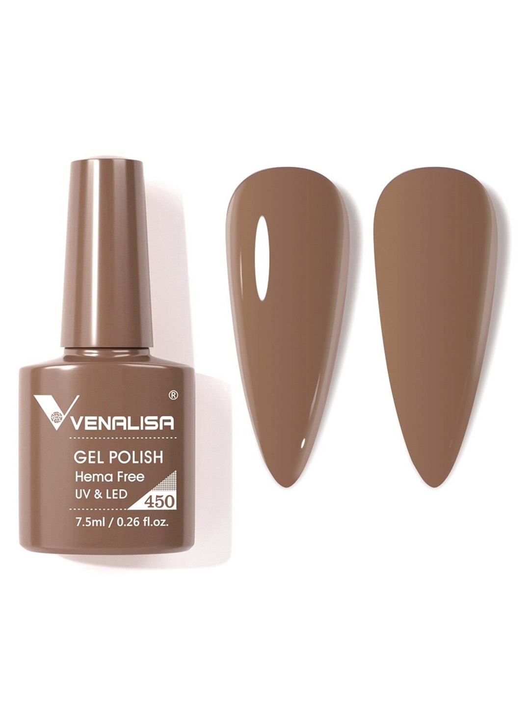 

VENALISA Hema Free Soak Off UV LED Nail Gel Polish 7.5ml - 450, Brown