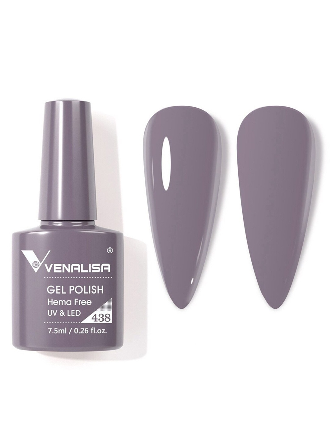 

VENALISA HEMA FREE UV LED Soak Off Nail Gel Polish 7.5 ml- Shade 438, Grey