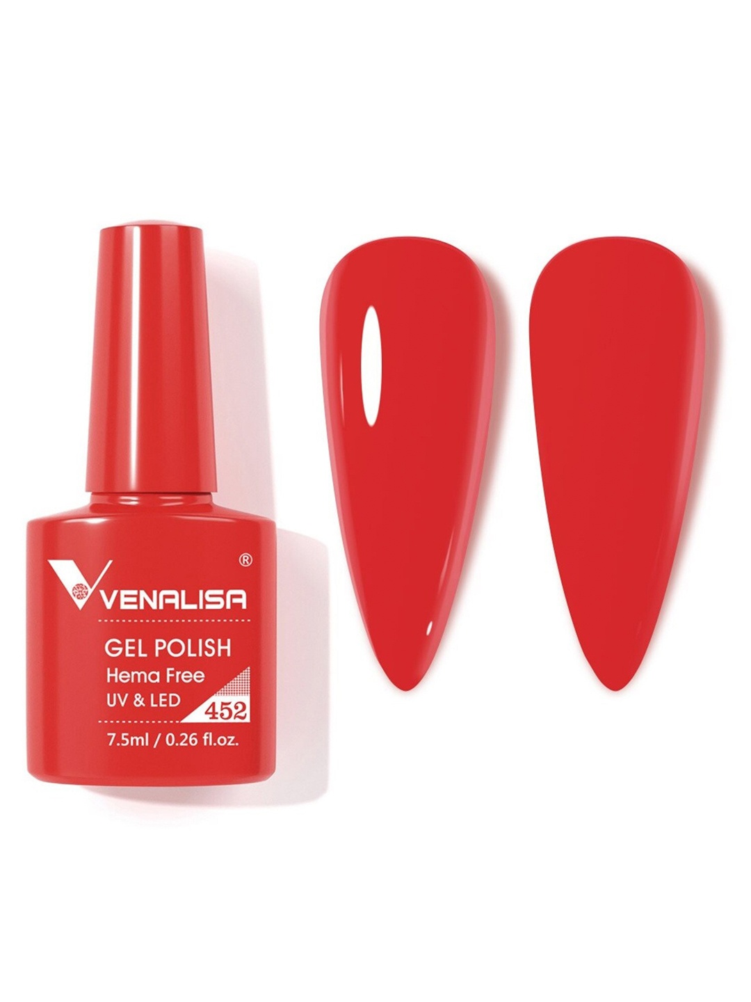 

VENALISA Hema Free Soak Off UV LED Nail Gel Polish 7.5ml - 452, Red