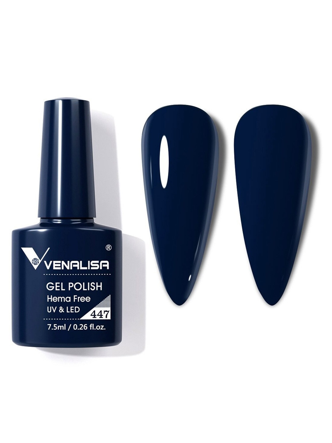 

VENALISA Hema Free Soak Off UV LED Nail Gel Polish 7.5ml - 447, Navy blue