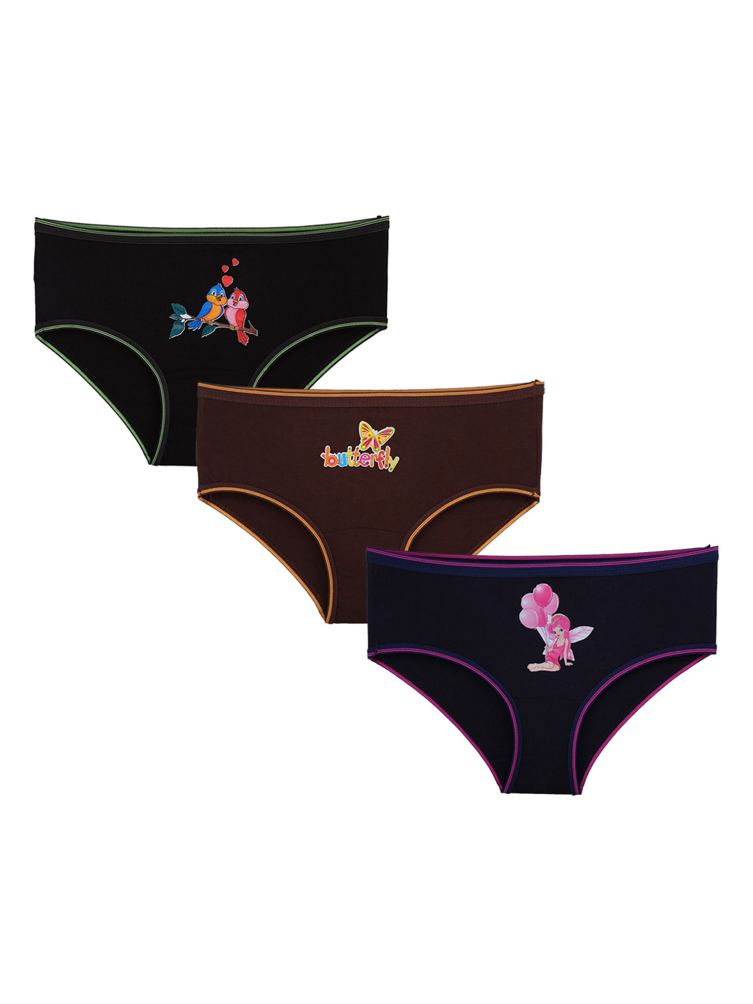 

SMARTERKIDS Girls Pack Of 6 Pure Combed Cotton Basic Briefs, Na