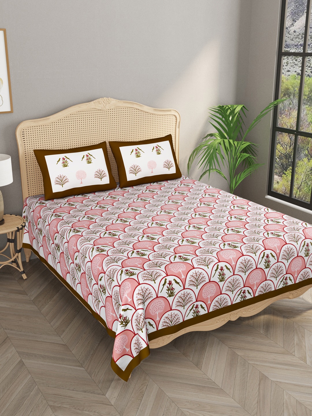 

Gulaab Jaipur 400 TC Superfine King Bedsheet with 2 Pillow Covers, Pink