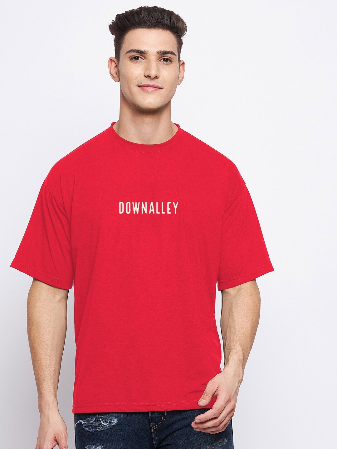 

FRENCH FLEXIOUS Men Typography Printed T-shirt, Red