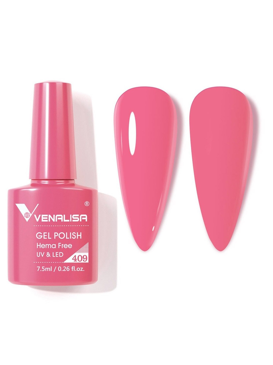 

VENALISA Hema Free Soak Off UV LED Nail Gel Polish 7.5ml - 409, Pink