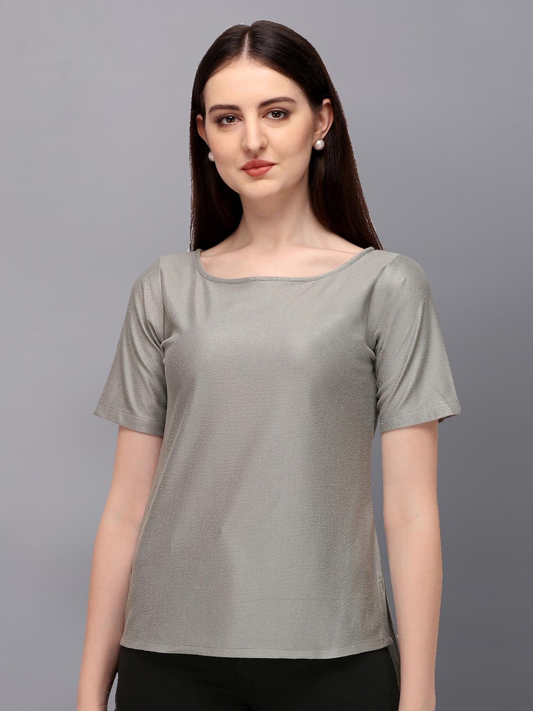 

Fashfun Women Solid High-low Top, Grey