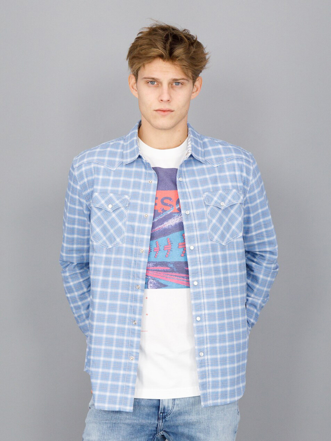 

FREESOUL Men Slim Fit Pure Cotton Checked Casual Shirt, Blue