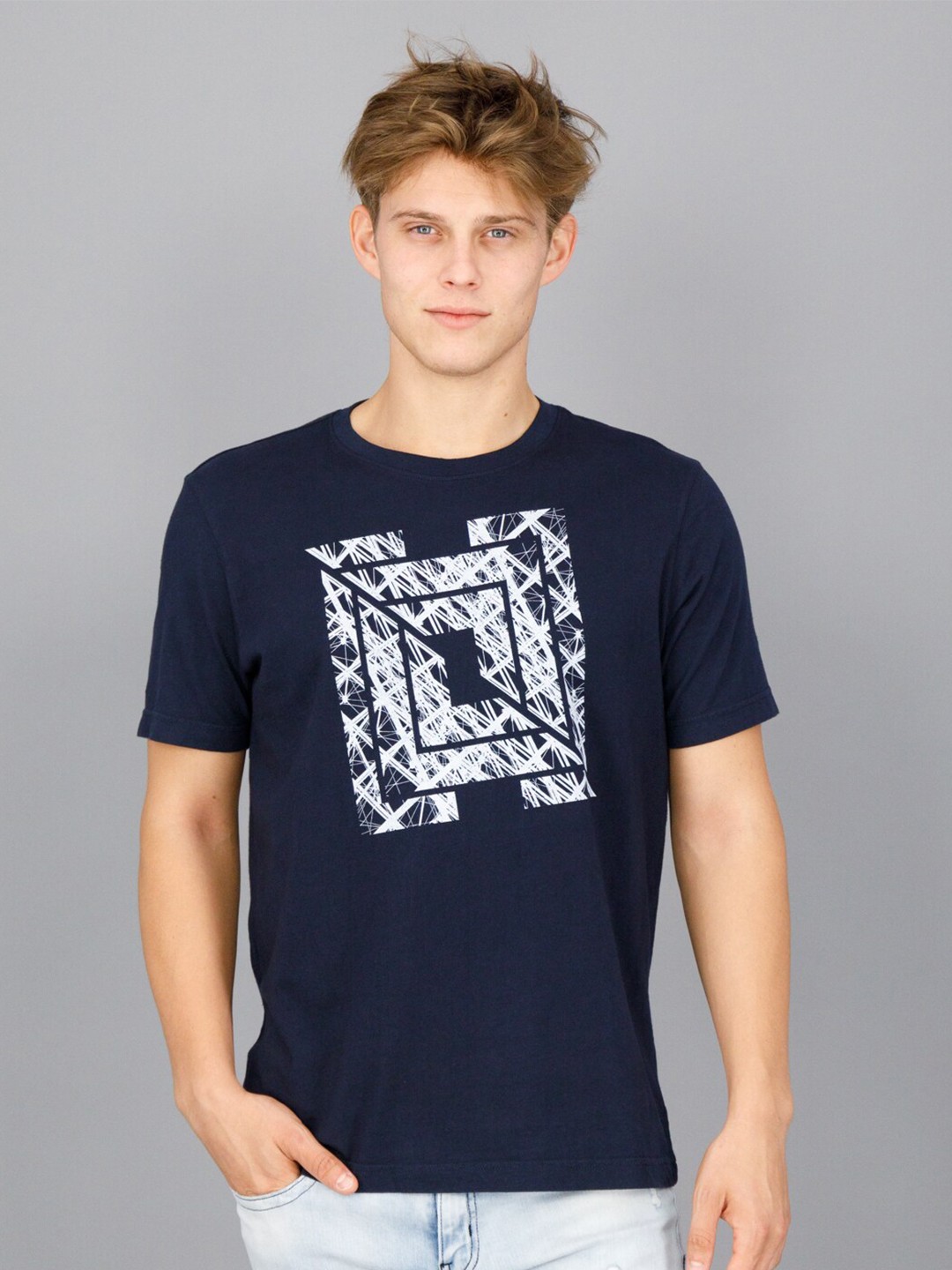 

FREESOUL Men Printed T-shirt, Blue