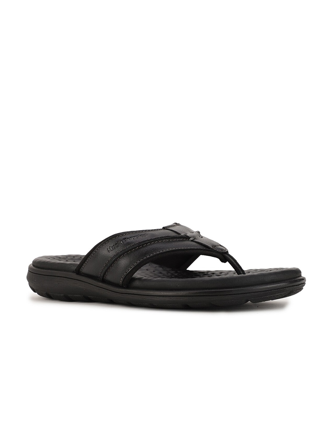 

Hush Puppies Men Leather Comfort Sandals, Black