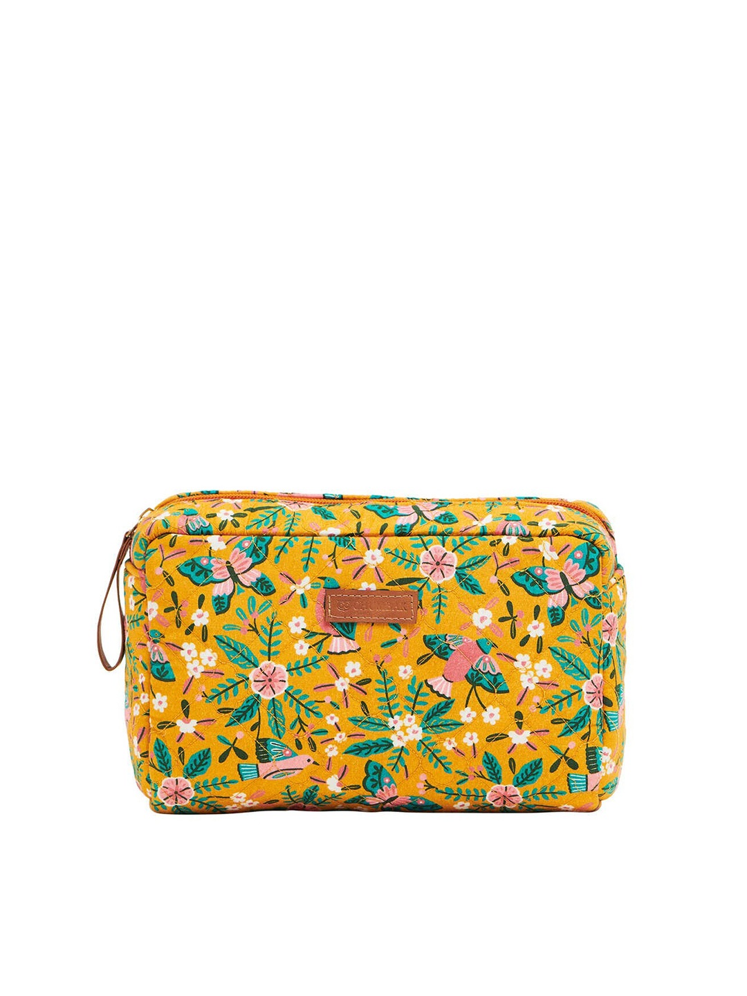 

Chumbak Women Floral Printed Quilted Purse Clutch, Yellow