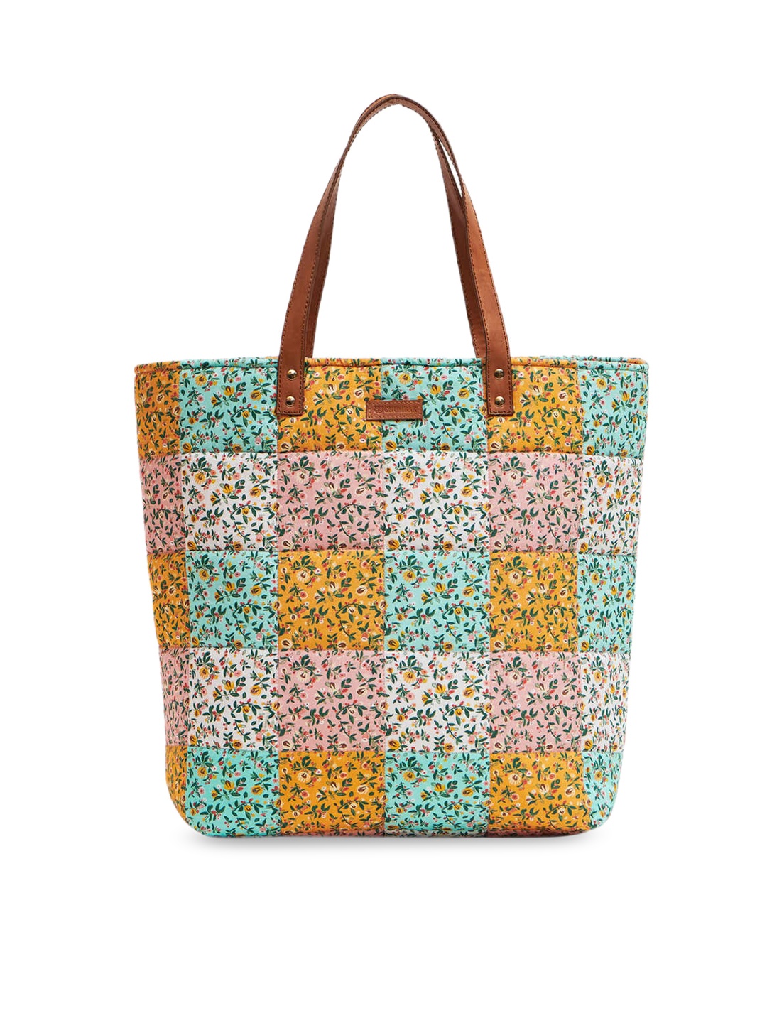 

Chumbak Floral Printed Oversized Shopper Tote Bag, Green