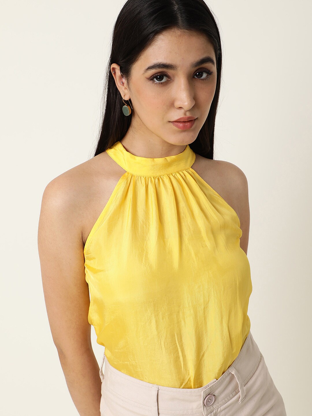 

RAREISM Halter Neck Top, Yellow