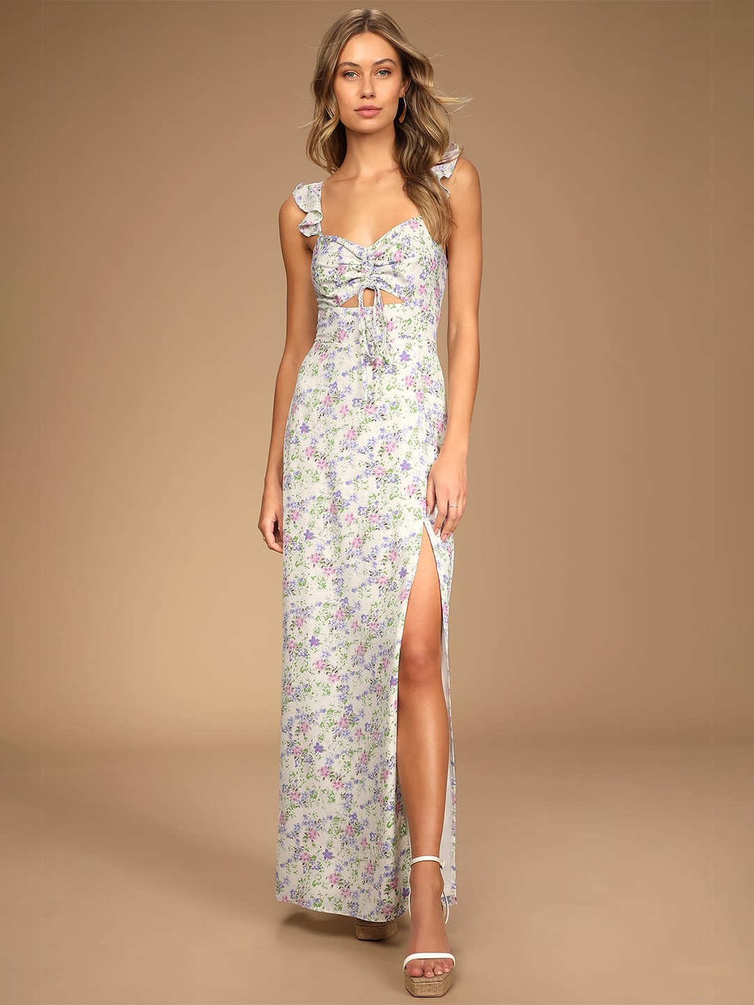 

La Aimee Women Alluring White Floral Dress