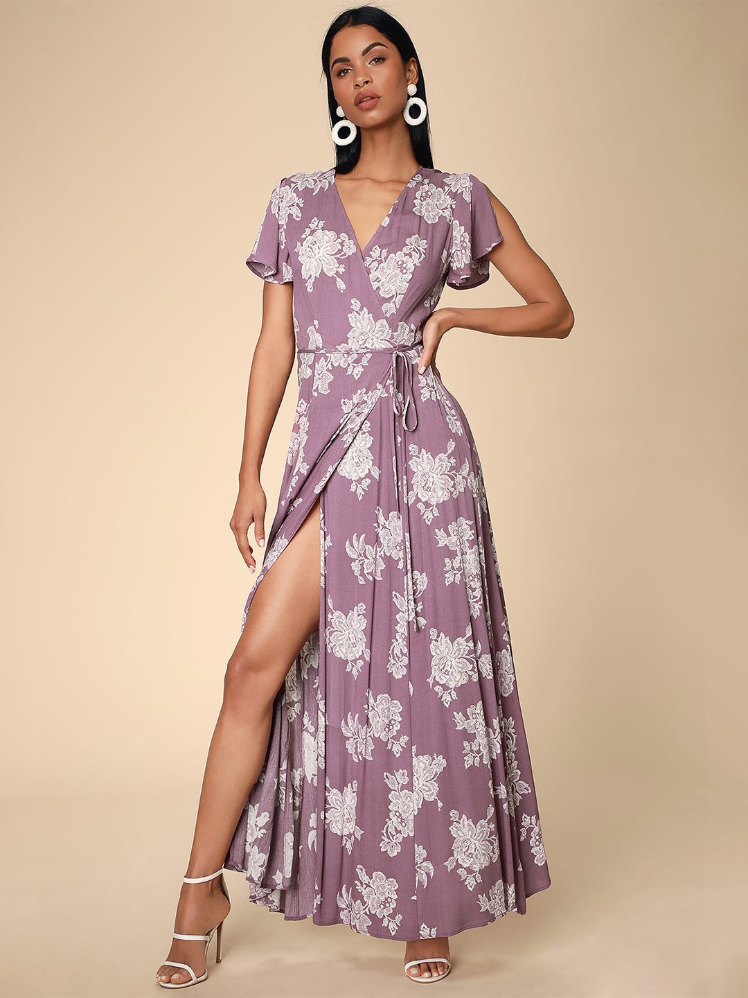 

La Aimee Women Purple Floral Dress