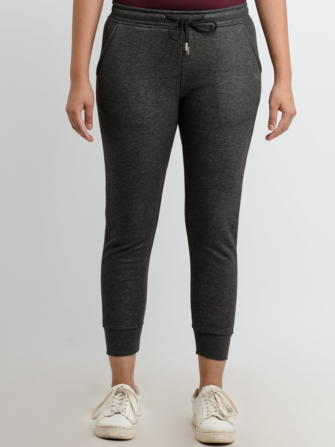 

Status Quo Women Regular Fir Solid Cotton Jogger, Grey