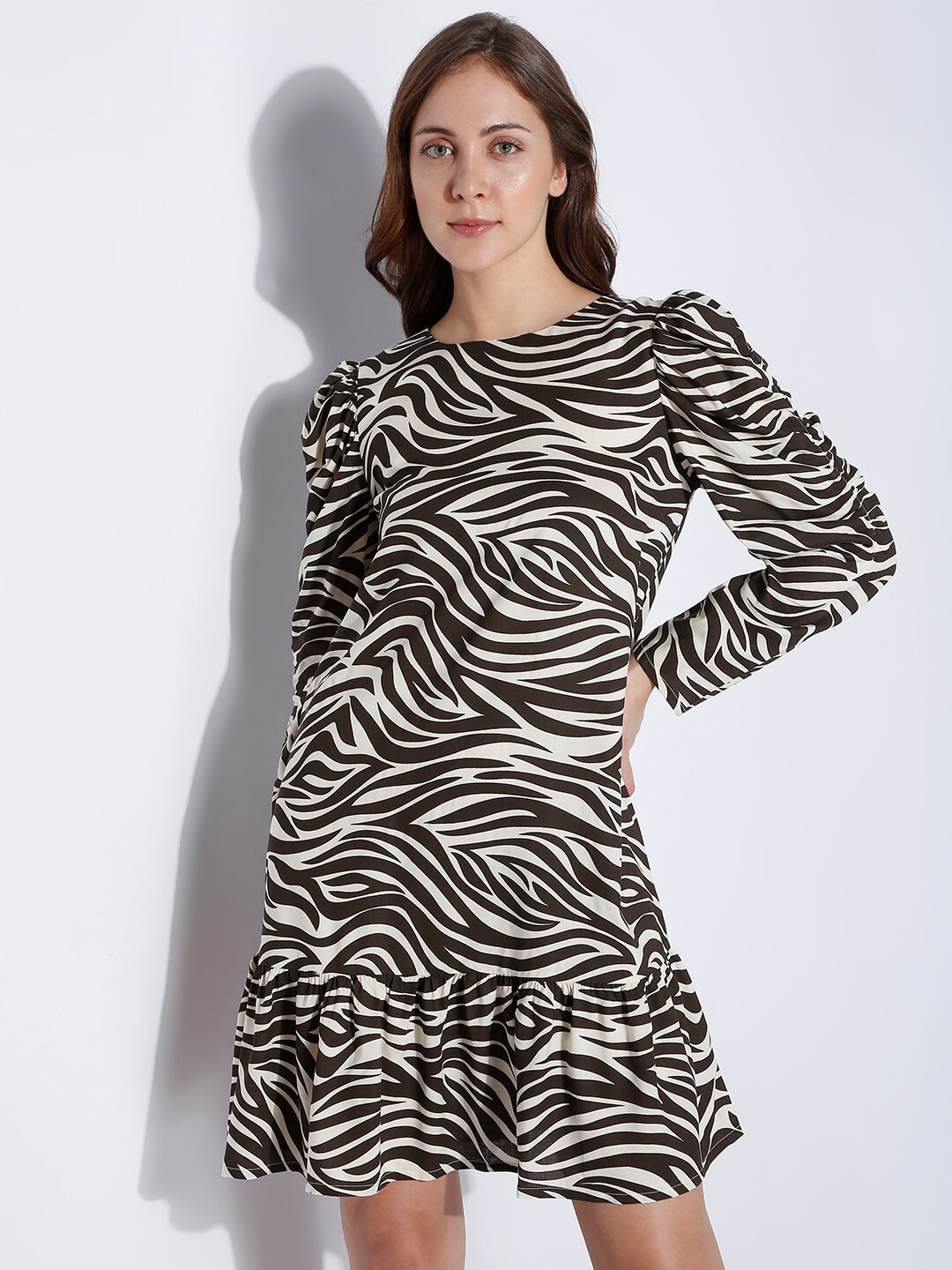 

Vero Moda Women Animal printed Viscose Rayon Party Dress, Black