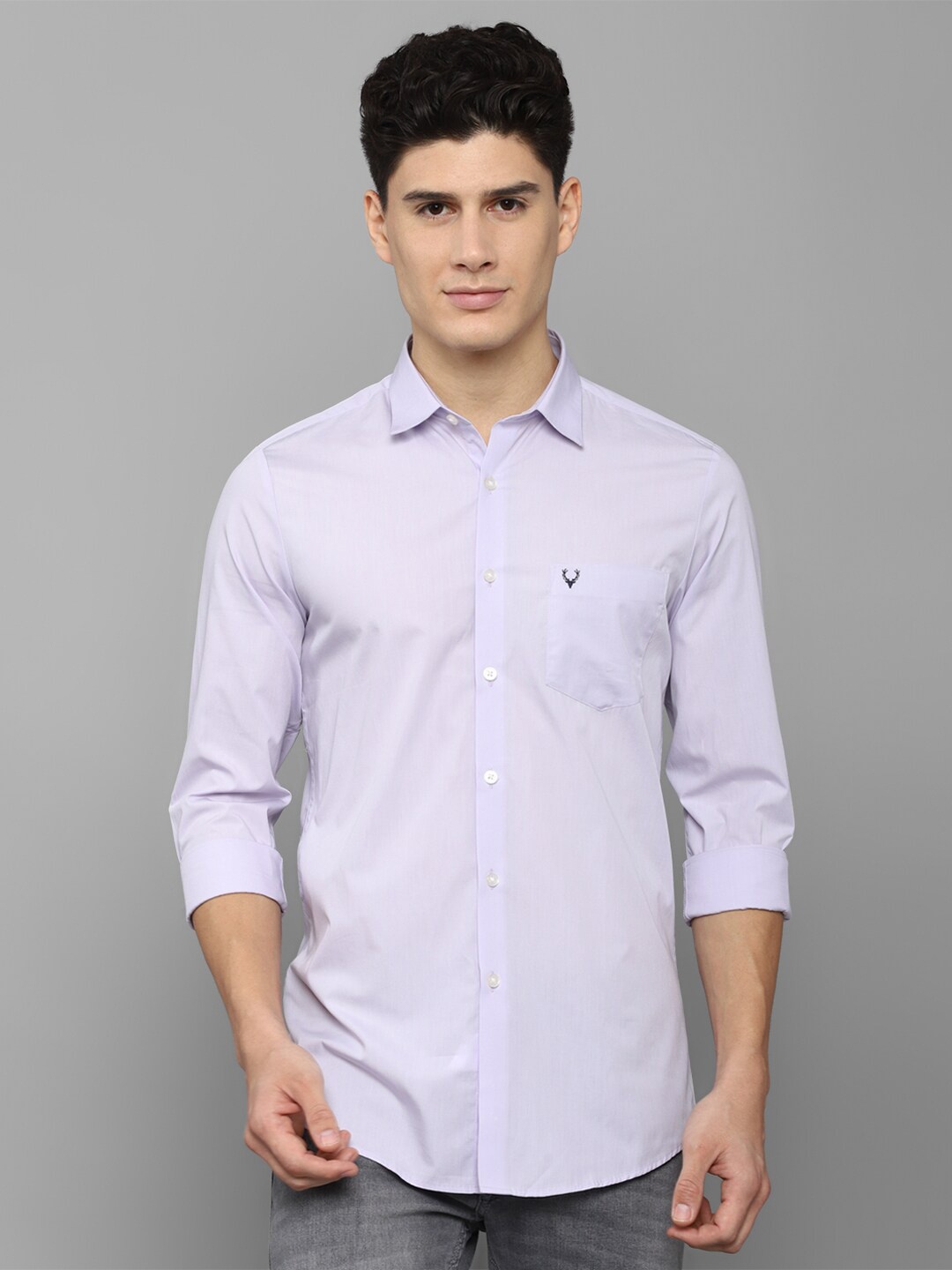 

Allen Solly Men Slim Fit Cotton Casual Shirt, Purple