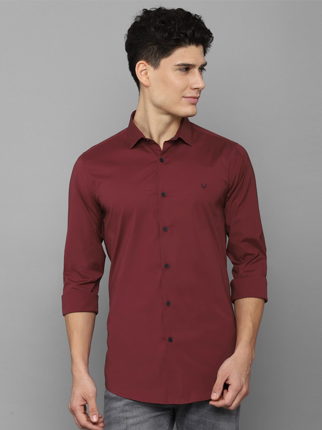 

Allen Solly Men Slim Fit Casual Shirt, Maroon