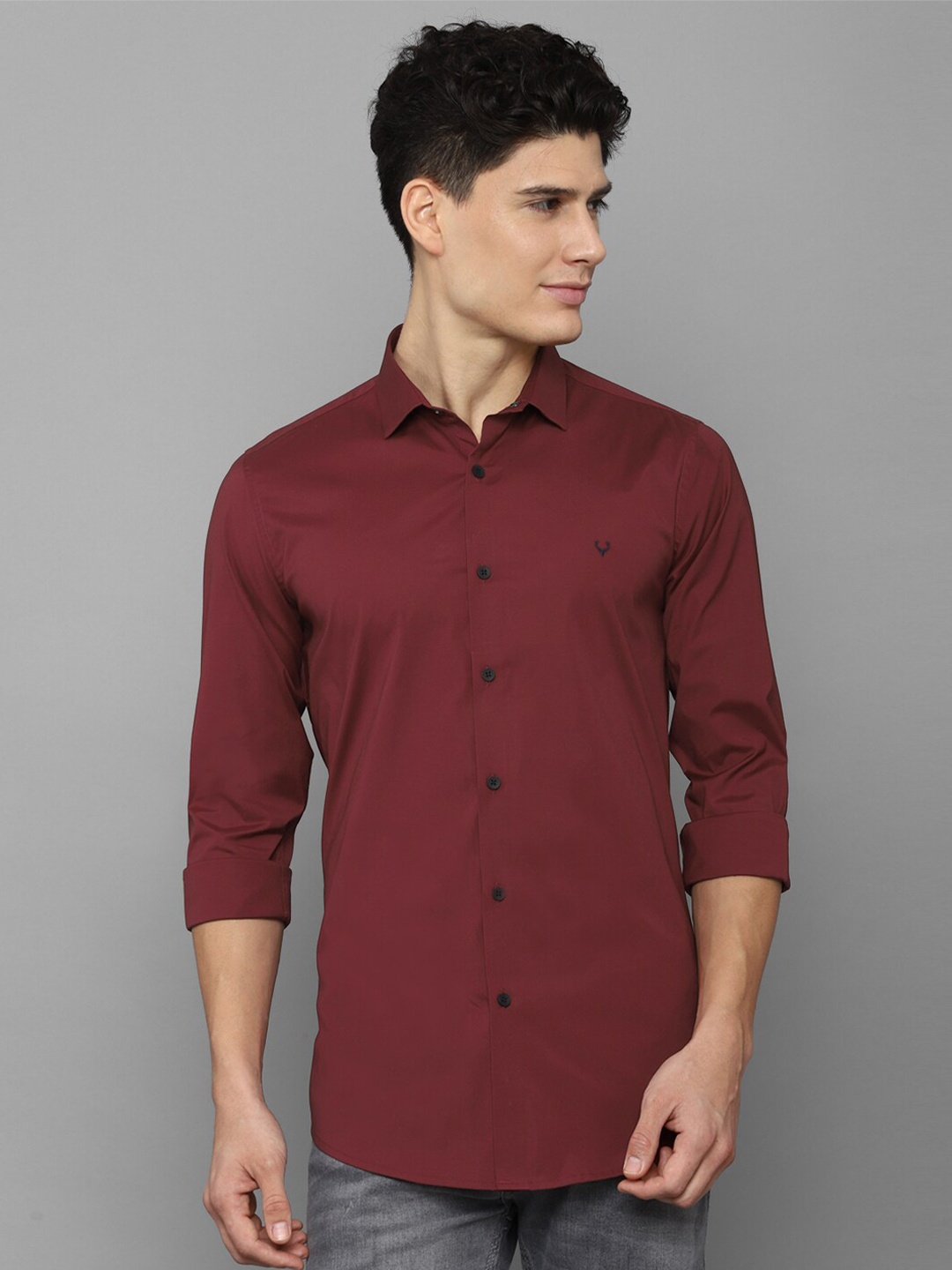 

Allen Solly Men Slim Fit Casual Shirt, Maroon