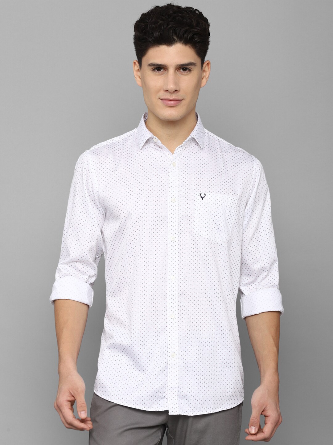 

Allen Solly Men Slim Fit Printed Casual Shirt, White