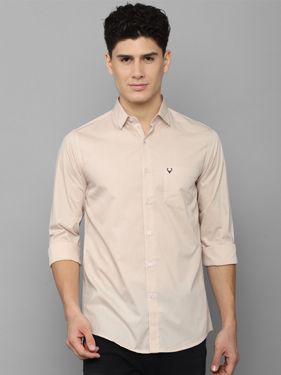 

Allen Solly Men Slim Fit Cotton Casual Shirt, Cream