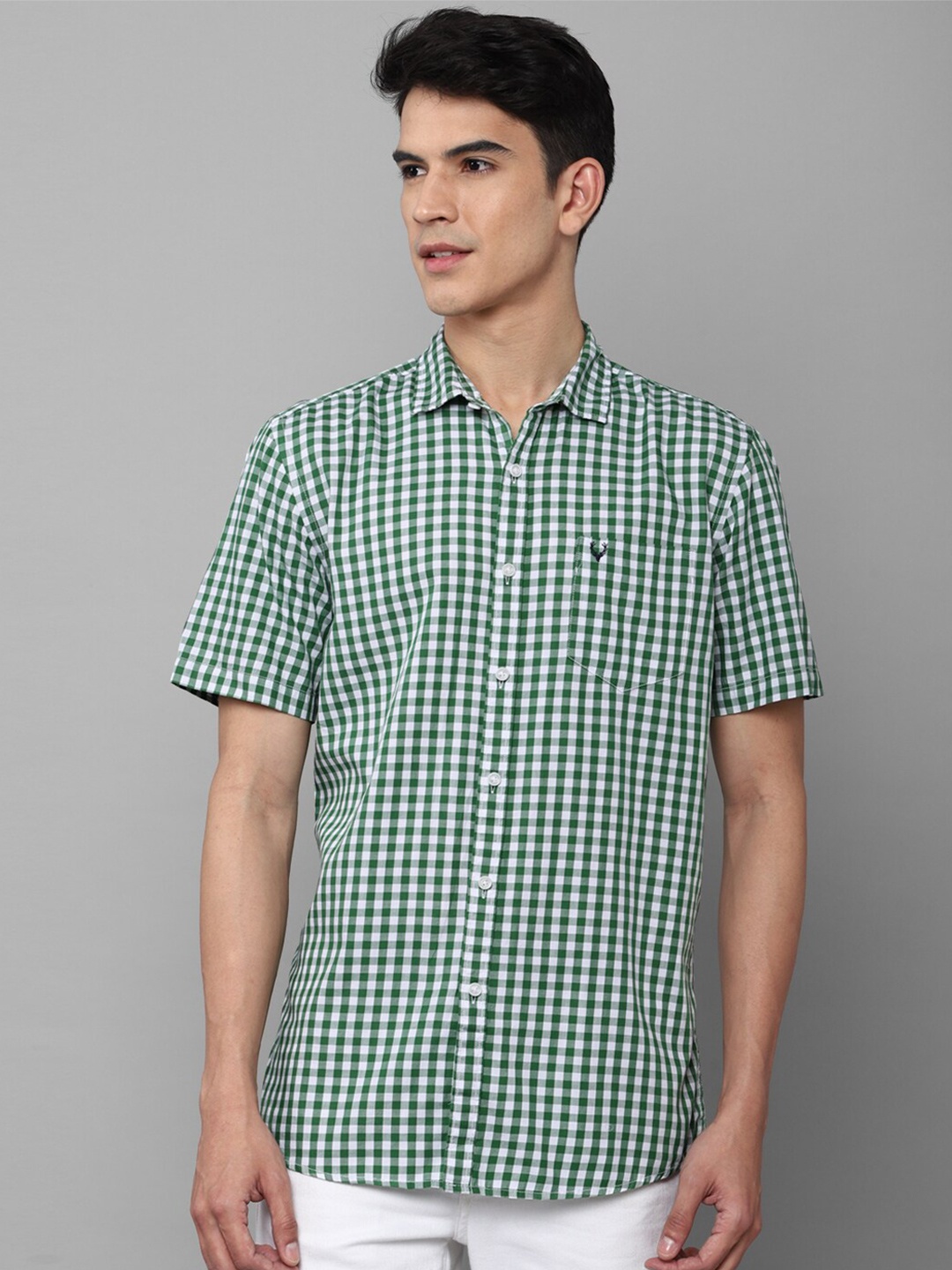 

Allen Solly Sport Men Gingham Checked Casual Shirt, Green