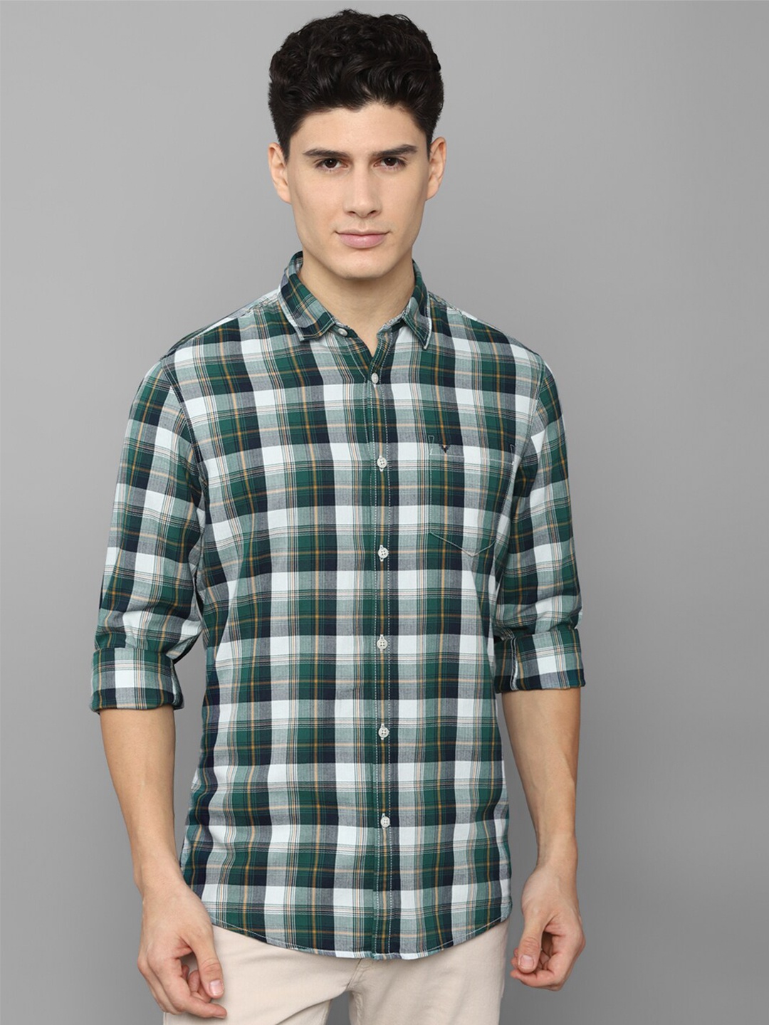 

Allen Solly Sport Men Tartan Checked Casual Shirt, Green