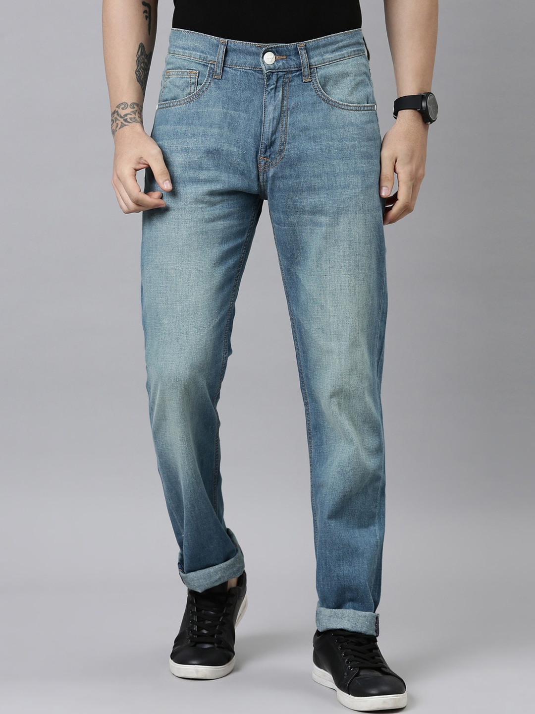 

American Bull Men Heavy Fade Jeans, Blue