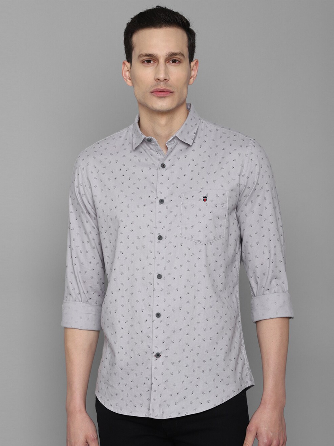 

Louis Philippe Sport Men Slim Fit Printed Pure Cotton Casual Shirt, Grey
