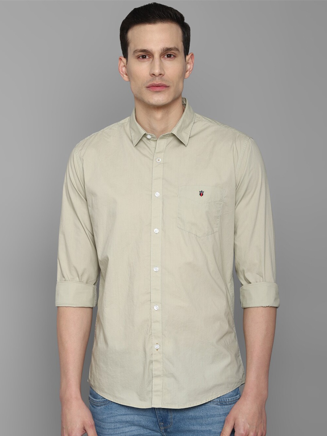 

Louis Philippe Sport Men Slim Fit Pure Cotton Casual Shirt, Beige