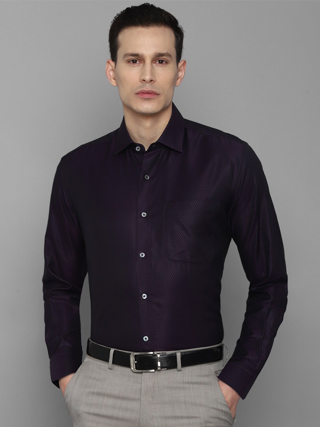

Luxure by Louis Philippe Men Navy Blue Formal Shirt