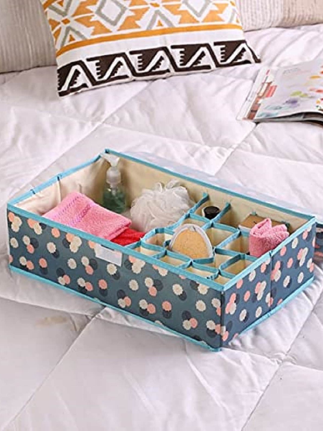 

HOUSE OF QUIRK Floral Printed Organisers, Blue