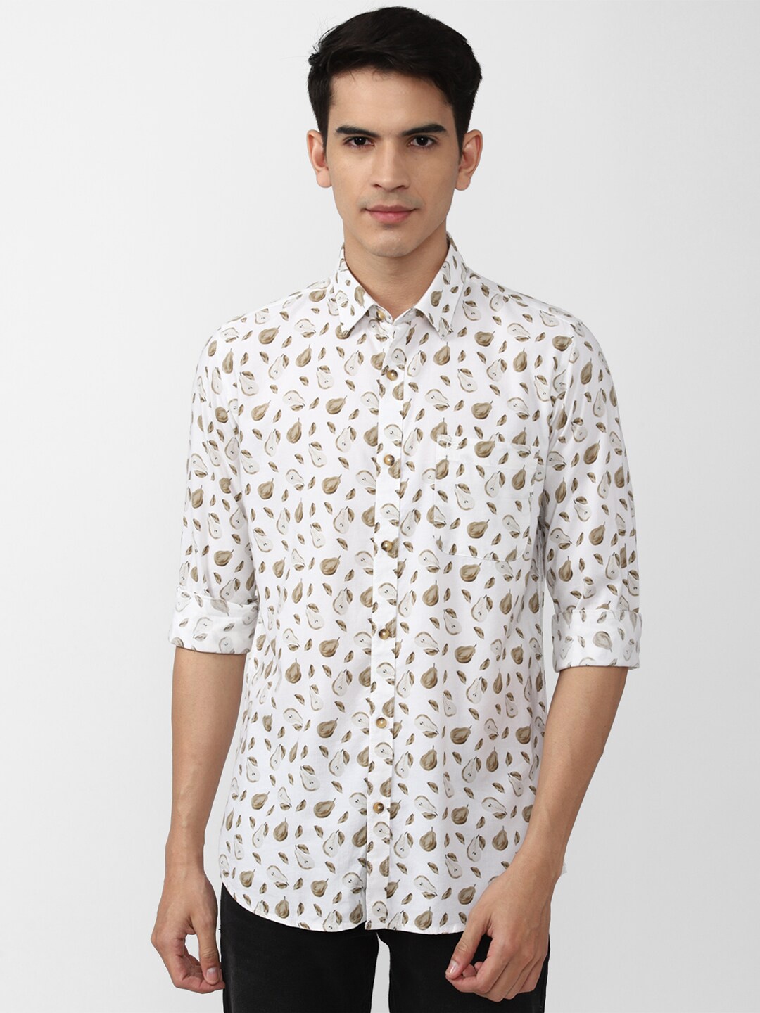 

Peter England Casuals Men Slim Fit Floral Printed Casual Shirt, White