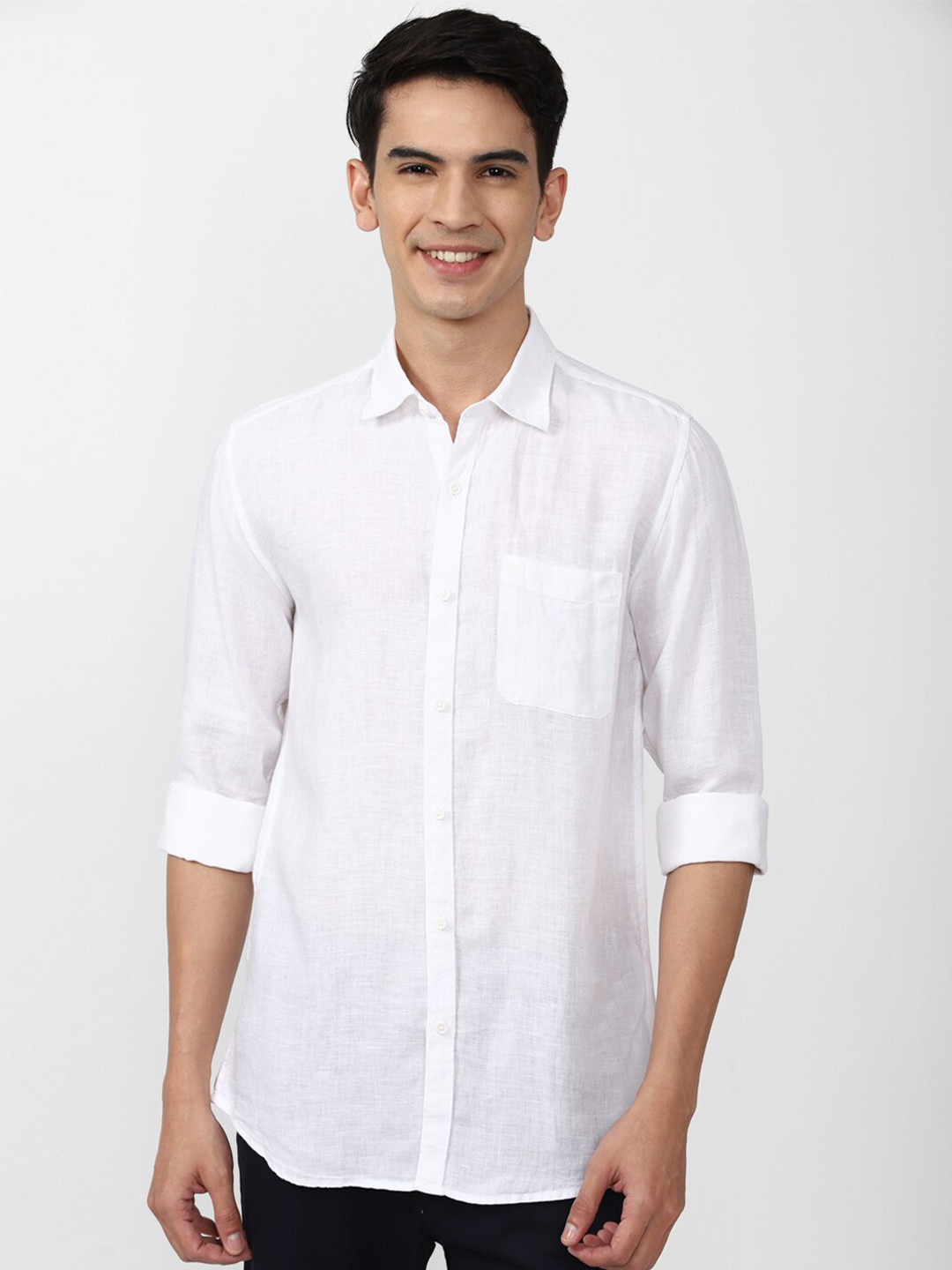 

Peter England Casuals Men Slim Fit Pure Linen Casual Shirt, White