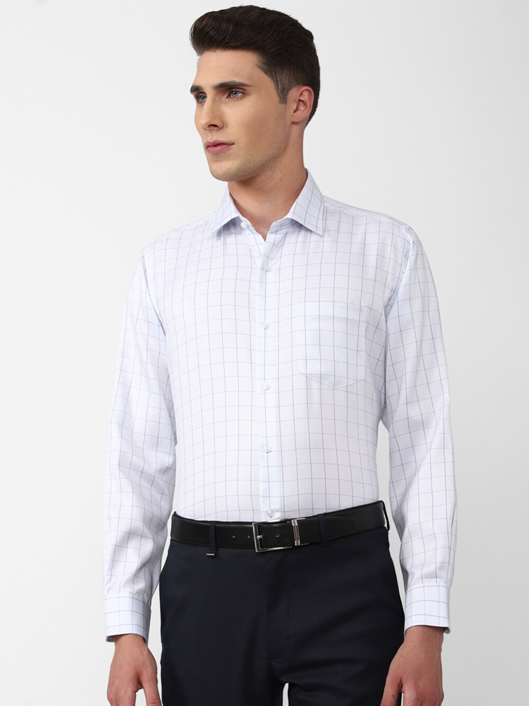 

Van Heusen Men Cotton Checked Regular Fit Formal Shirt, White