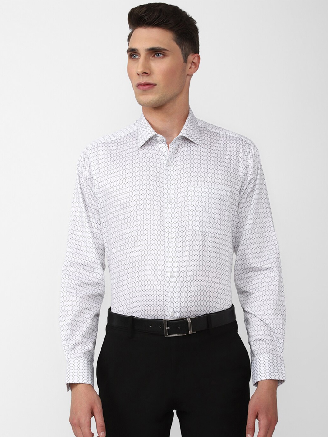 

Van Heusen Men Grey Printed Formal Shirt